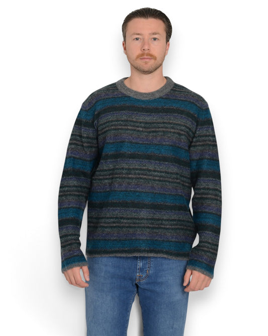 Girocollo ML Riga Jacquard Gri/Verde/Blu