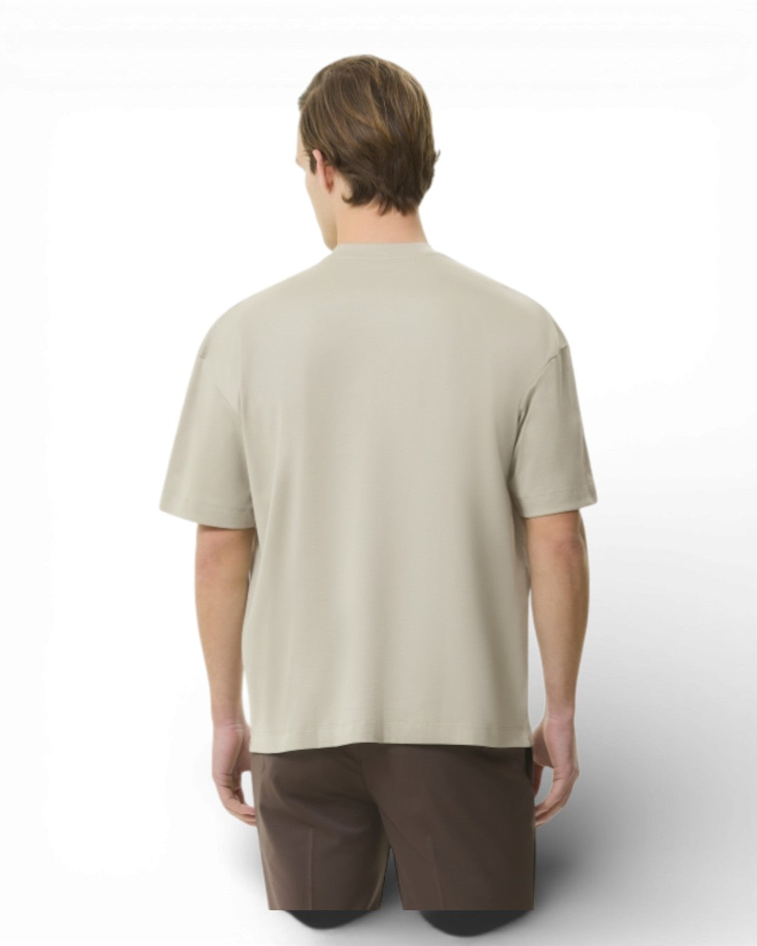 Interlock Supima Oversized T-shirt   Pearl Grey