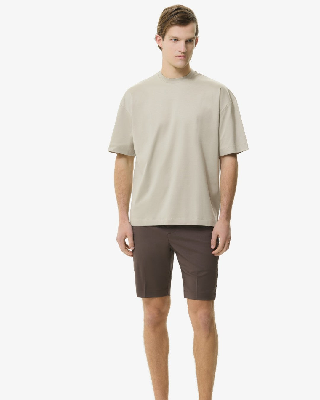 Interlock Supima Oversized T-shirt   Pearl Grey