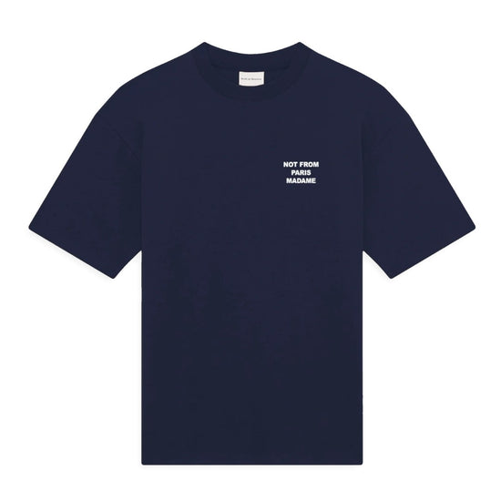 Not From Paris Madame Slogan Cotton Relaxed Fit T-shirt Navy