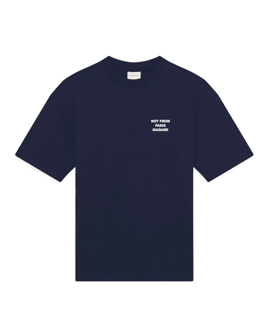 Not From Paris Madame Slogan Cotton Relaxed Fit T-shirt Navy