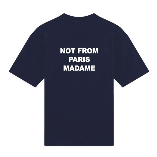 Not From Paris Madame Slogan Cotton Relaxed Fit T-shirt Navy