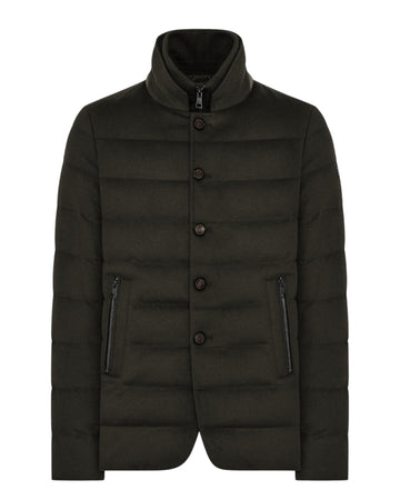 Quilted  jacket with detachable bib - Cypress Green