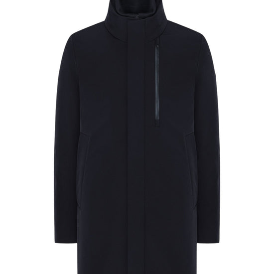 Coat with hidden hood - Navy