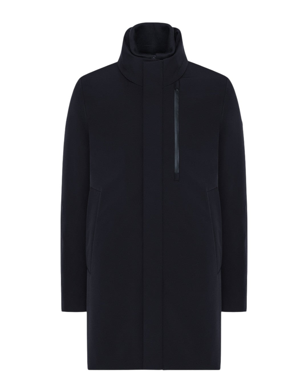 Coat with hidden hood - Navy