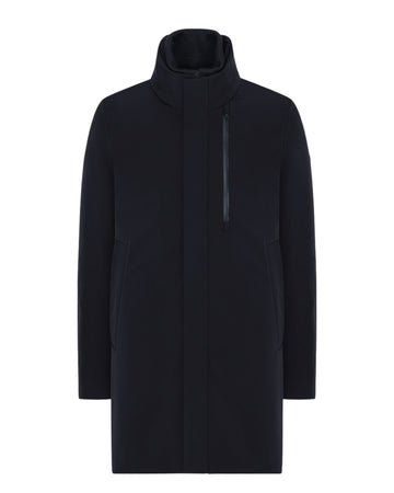 Coat with hidden hood - Navy