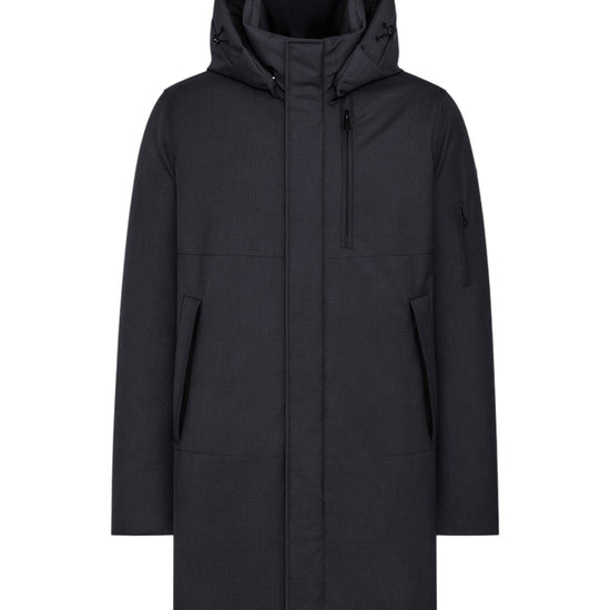 Padded parka with detachable hood - Blackish Grey