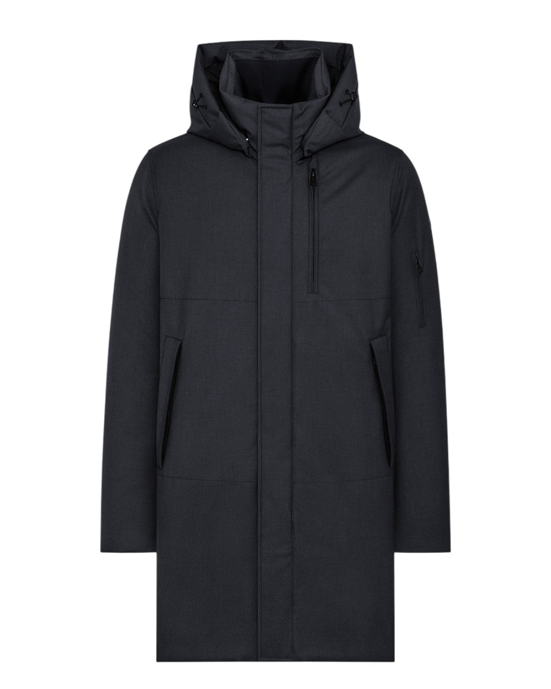 Padded parka with detachable hood - Blackish Grey