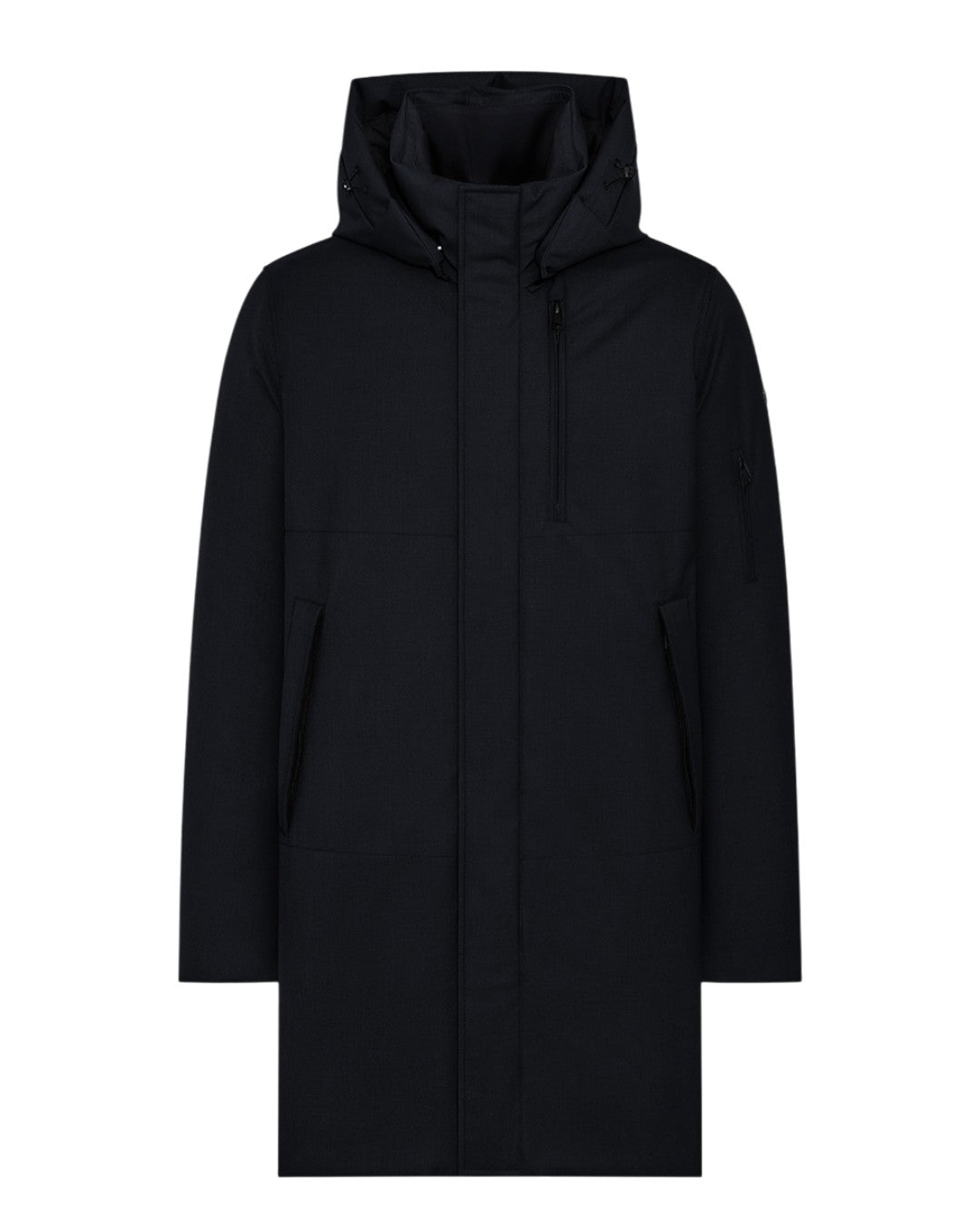 Padded parka with detachable hood - Dark Navy