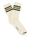 5 Stripes Crew Socks - Ecru /Blue Yellow