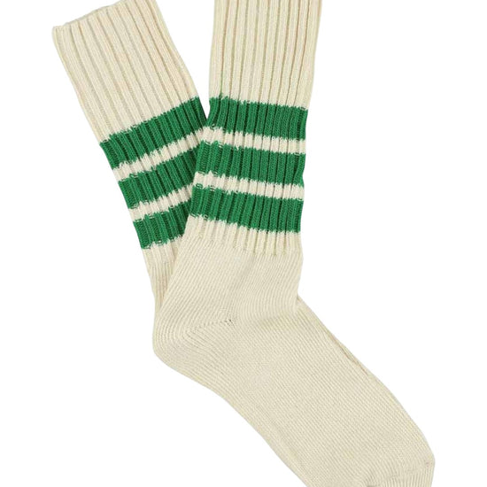 Crew Stripes Socks - Ecru / Green