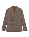 Lui Dynamic Luxe Double Breasted Blazer Falcon Beige