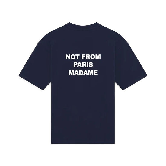 Navy Slogan Cotton Relaxed Fit-Shirt