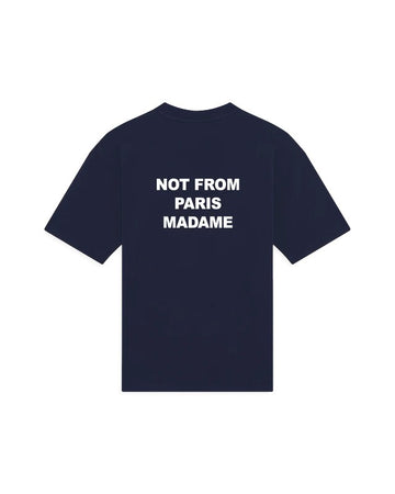 Navy Slogan Cotton Relaxed Fit-Shirt