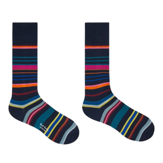 MEN SOCK 3 PACK NAVY PS S TRIPES