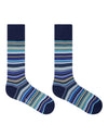 MEN SOCK 3 PK STRP MIX BLUE