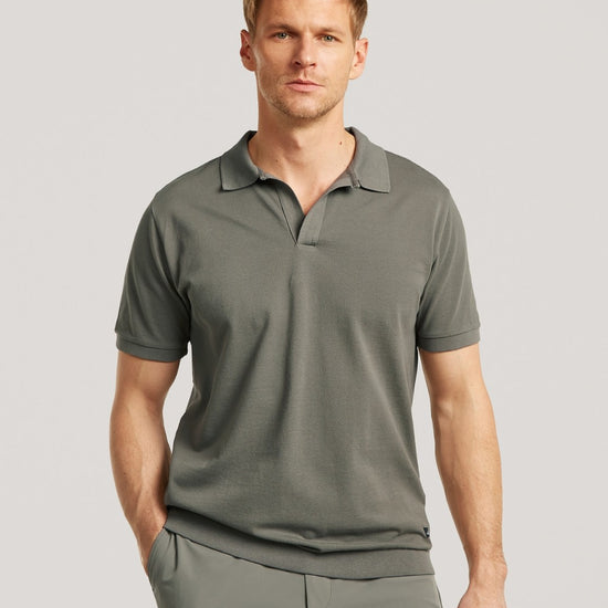 Rice Polo Steel Green Pique