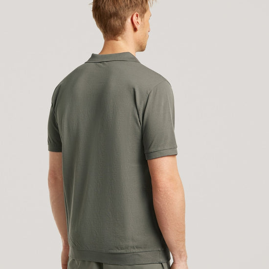 Rice Polo Steel Green Pique