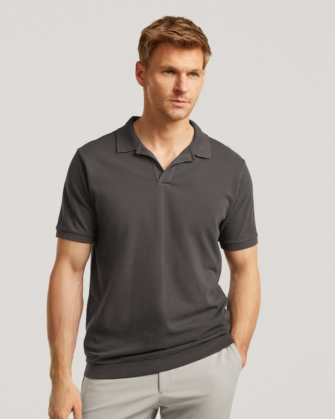 Rice Polo Dark Brown Pique