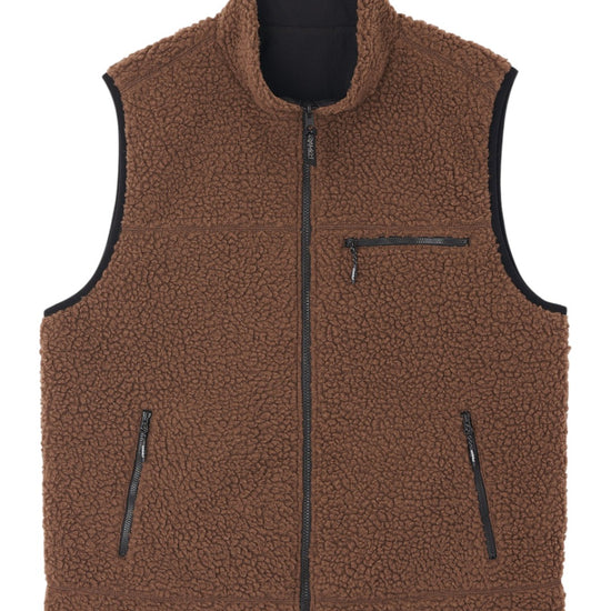 REVERSIBLE SHERPA VEST DARK BROWN