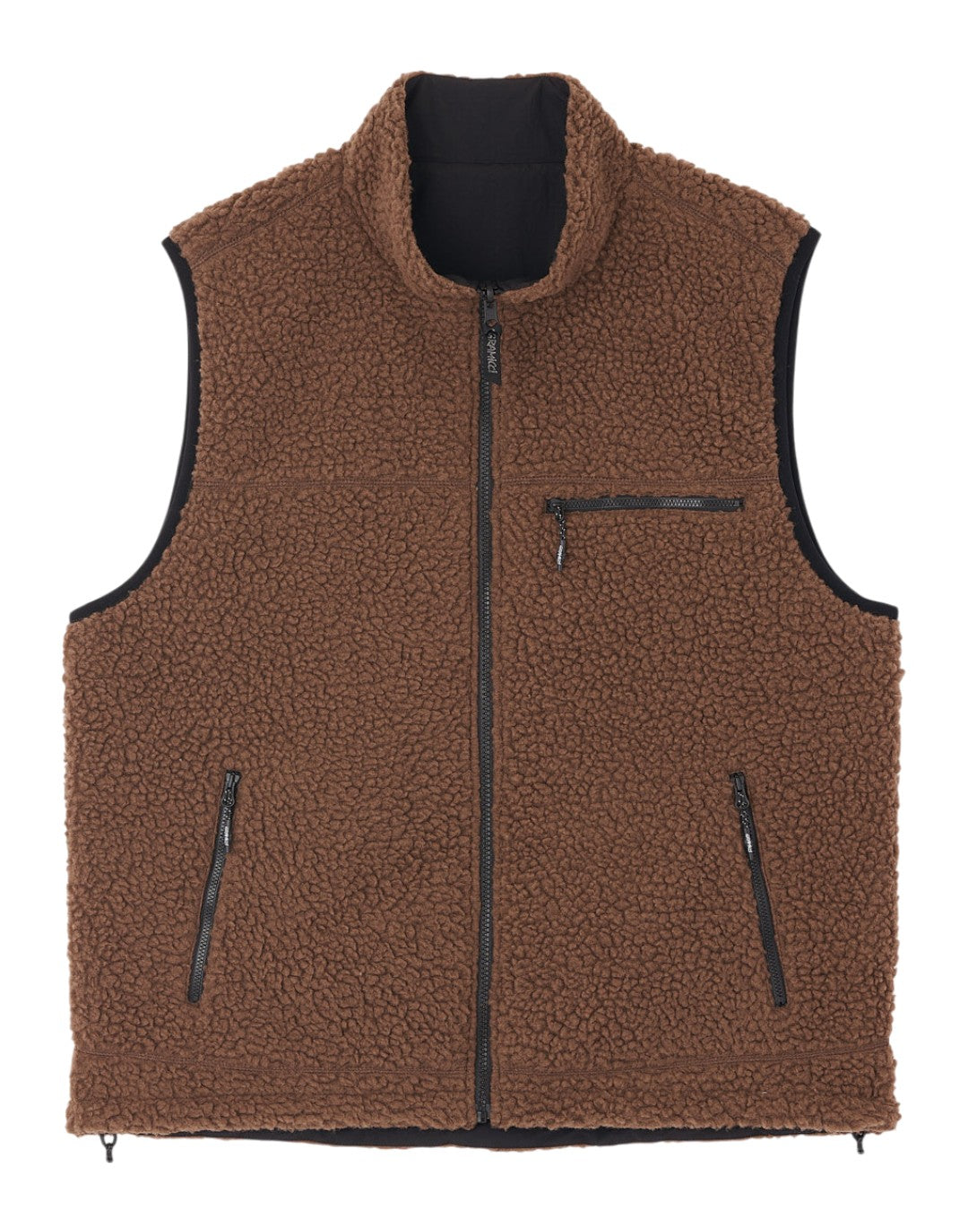 REVERSIBLE SHERPA VEST DARK BROWN