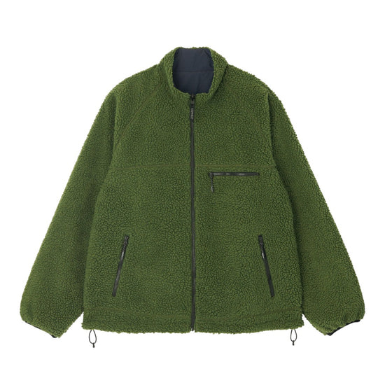 REVERSIBLE SHERPA JACKET OLIVE NAVY