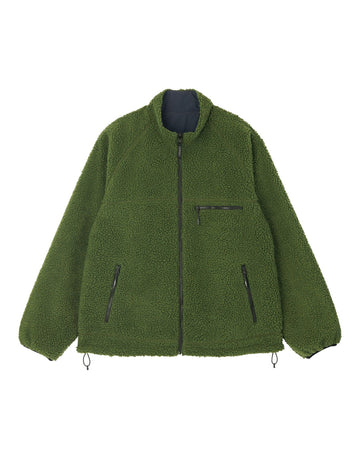 REVERSIBLE SHERPA JACKET OLIVE NAVY