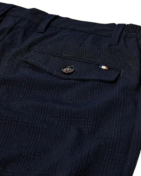MMGHunt Seer Tencel Check Shorts Navy