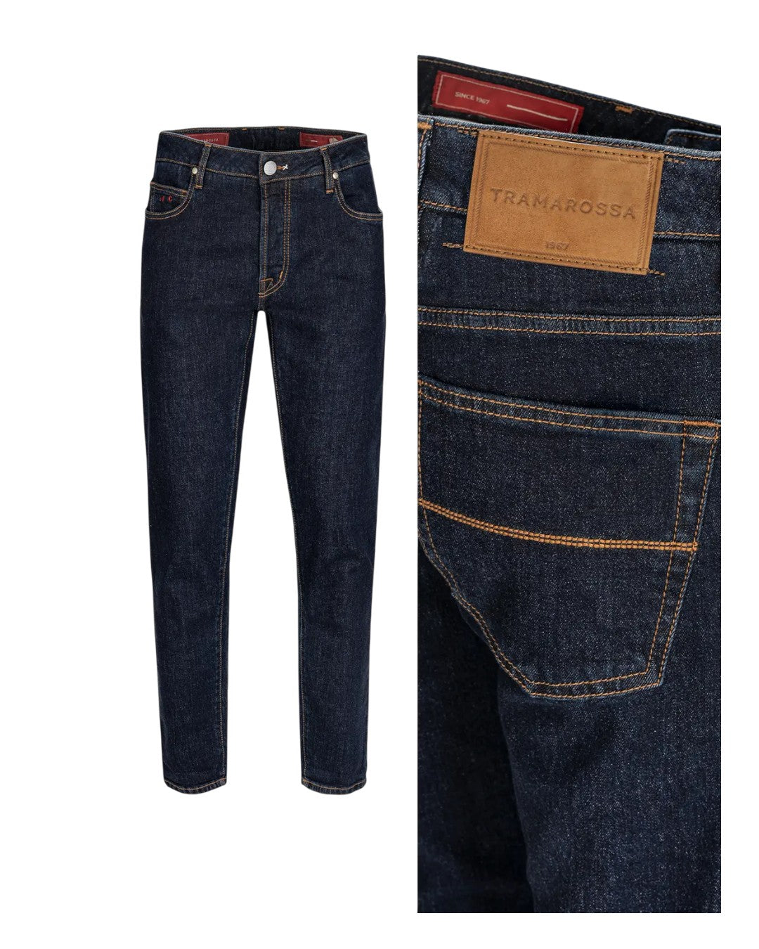 Brando Tapered Fit Denim Blu Raw R-elax Tobacco