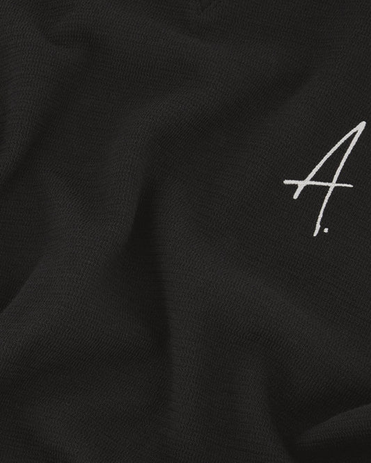 Gijs Jacquard L/S Polo Pirate Black