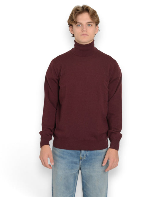 Merinos Cashmere  Rolkraag Bordeaux