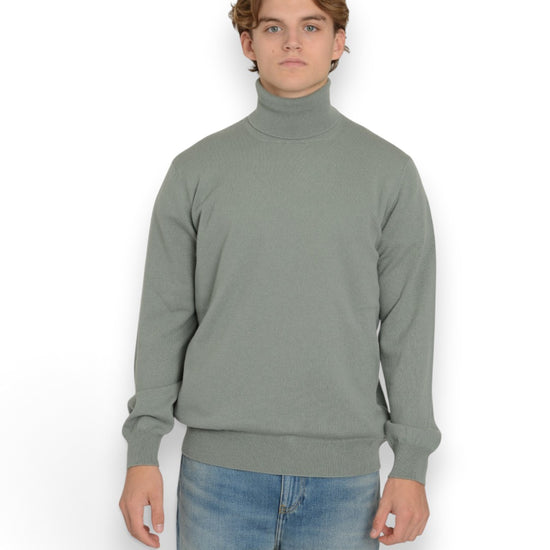 Merinos Cashmere  Rolkraag Senecio Green