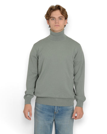 Merinos Cashmere  Rolkraag Senecio Green