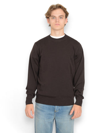 Wool Punta Felpa Roundneck Caff� Brown