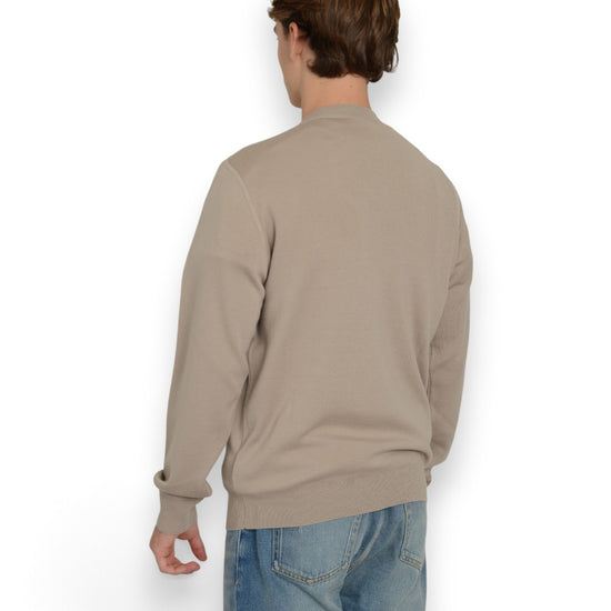 Wool Punta Felpa Roundneck Greige