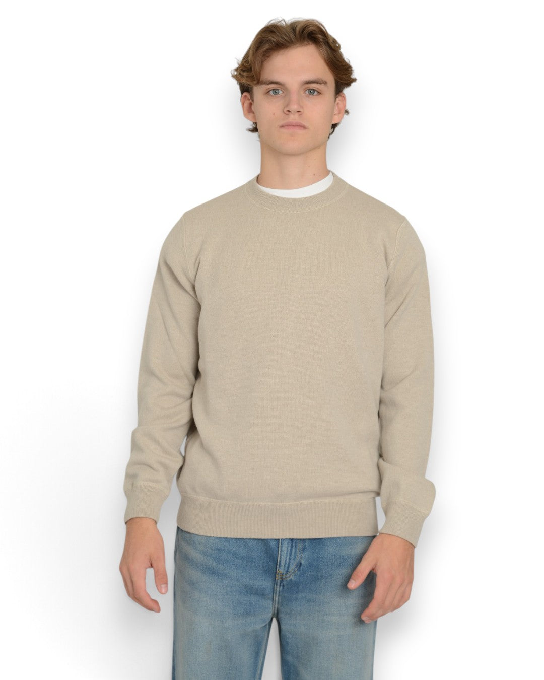 Wool Cashmere Mockneck Ecru Tortilla