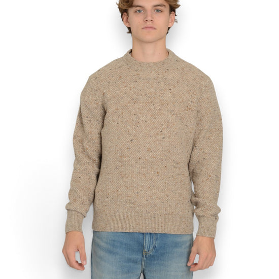 Wool Cashmere Mockneck Beige Melange