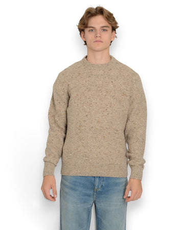 Wool Cashmere Mockneck Beige Melange