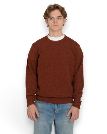 Wool Cashmere Roundneck Caramello Mattone