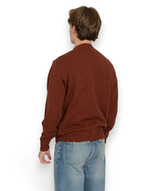 Wool Cashmere Roundneck Caramello Mattone