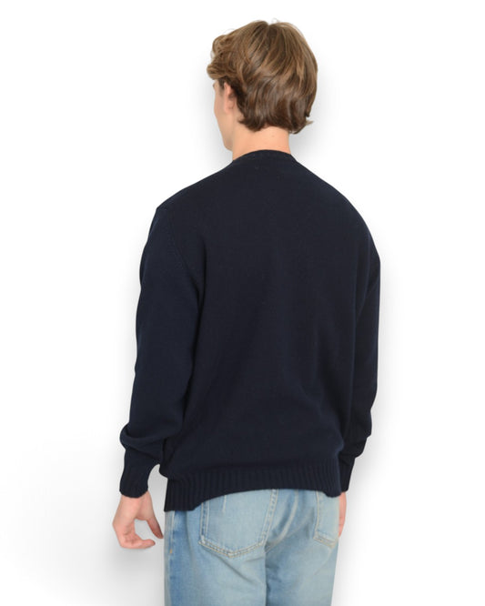 Wool Cashmere Roundneck Oltremare Melange