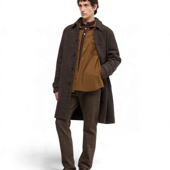 Technical wool Overshirt Jacket Tabacco