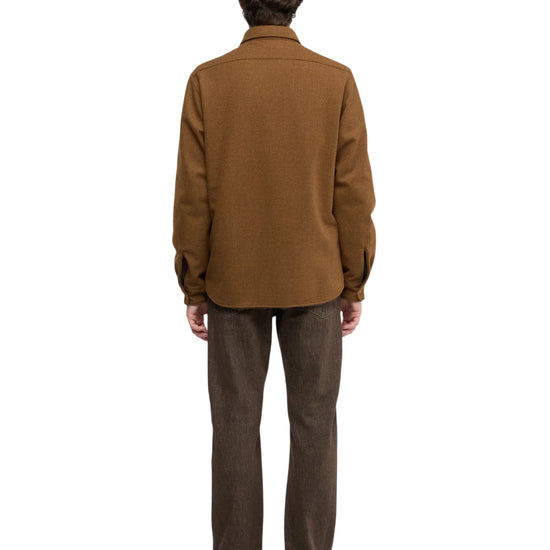 Technical wool Overshirt Jacket Tabacco