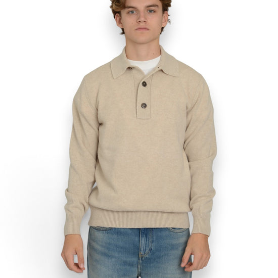 Wool Cashmere 7 Gauge Polo Lino Melange
