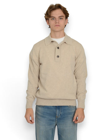 Wool Cashmere 7 Gauge Polo Lino Melange