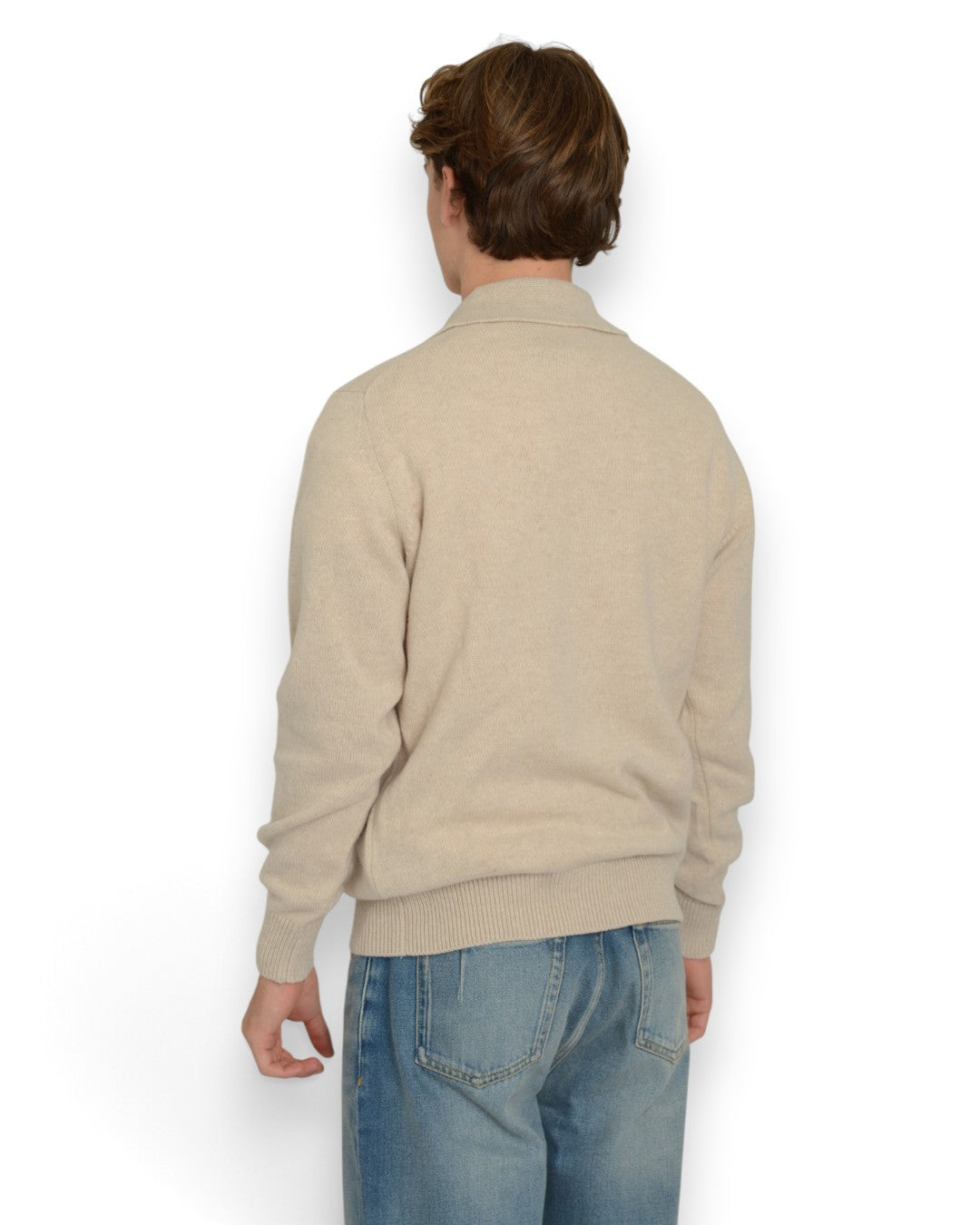 Wool Cashmere 7 Gauge Polo Lino Melange