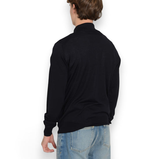 Royal Merino Zip Polo Navy
