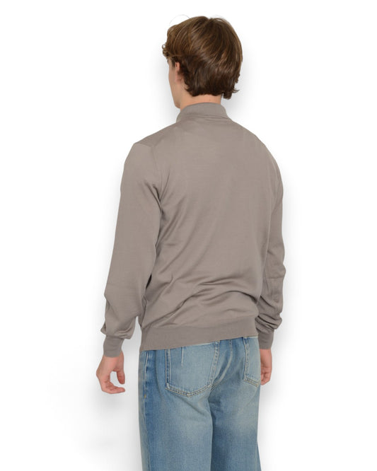 Royal Merino Zip Polo Fango