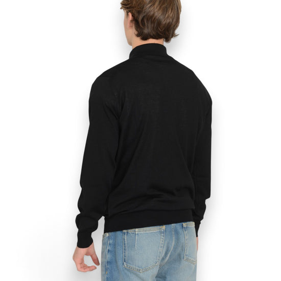 Royal Merino Zip Polo Black