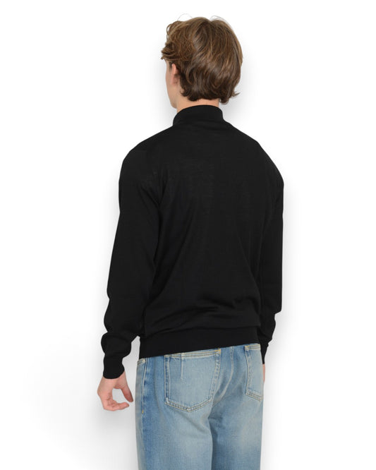 Royal Merino Zip Polo Black